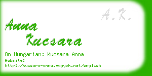 anna kucsara business card
